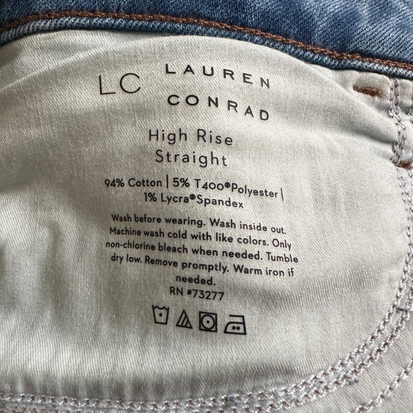 LC Lauren Conrad High Rise Straight Jeans Size 12 - Picture 10 of 14